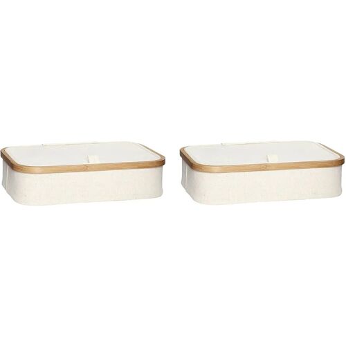 Hübsch Ecru Opbergdozen Beige (set van 2)