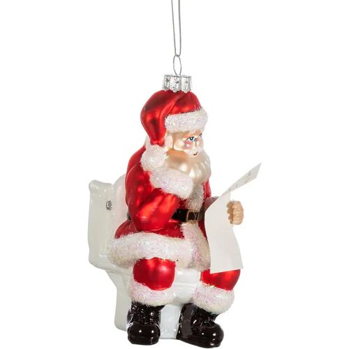 Kerstman op toiletpot kerstbal - Sass&Belle