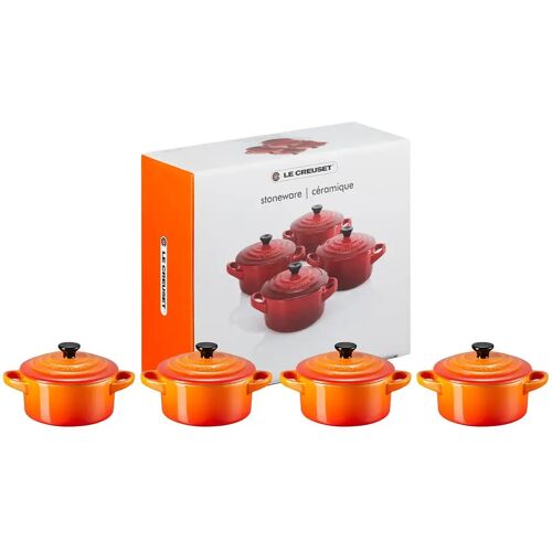 Le Creuset Mini-Braadpannen 4st.'Oranjerood'