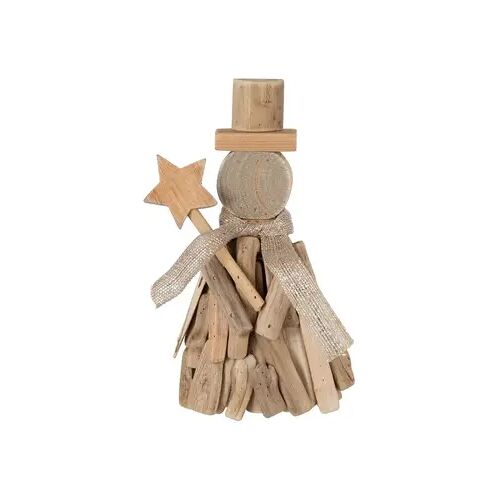 J-Line Figuur+Ster Takken Hout Naturel Small