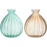 J-Line vaas Ballon - glas - aqua/beige - 2 stuks