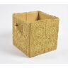 Home Therapy Crochet Mustard Cotton Foldable Storage Hamper