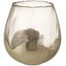 J-Line kaarshouder - theelichthouder Zoe Rond - glas - goud - medium