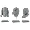 J-Line decoratie Figuur Horen/Zien/Zwijgen - polyresin - grijs - 3 stuks