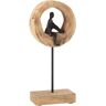 J-Line decoratie figuur Denk - hout/aluminium - zwart