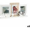 3892 Fotolijsten Happy 3 fotos Bruin Wit Hout MDF (40 x 21 x 6 cm) (6 Stuks)