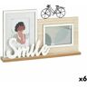 3892 Fotolijsten Smile 2 fotos Zwart Bruin Hout MDF (6 Stuks) (40 x 27 x 6 cm)