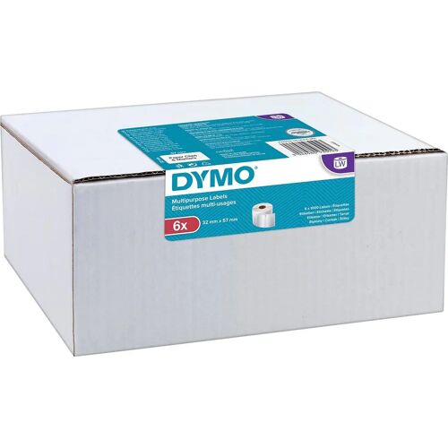 Dymo Value Pack: etiketten LabelWriter ft 57 x 32 mm, verwijderbaar, wit, doos van 6 x 1000 etikette