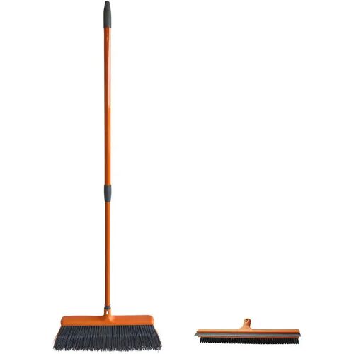 Broom Buitenbezem, Tuinbezem met Unieke Gebogen Bezemkop, Set met 2 bezemkoppen