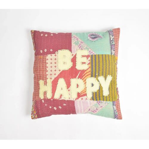 Home Therapy Patch Work Cotton Typographic Cushion Cover