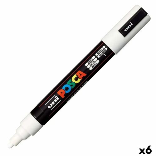 16778 Markeerstiften POSCA PC-5M Wit (6 Stuks)