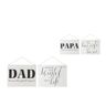 J-Line plakkaat Teksten Engels Life Dad - metaal - wit/zwart - 2 stuks