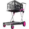 Clax trolley inclusief vouwkrat - Roze Clax trolley inclusief vouwkrat - Roze