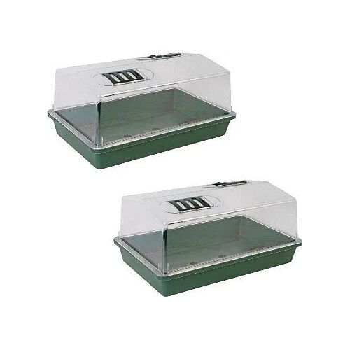 SynxStore 2x Kweekbakken/Kweekkasten 38x24x18 cm - Moestuin