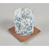 Okaa Lika Floral Screen Printed Tea Light shade with MDF Stand