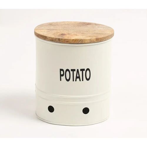 Aromaa Potato-Typographic Ribbed Galvanized Iron Storage Box