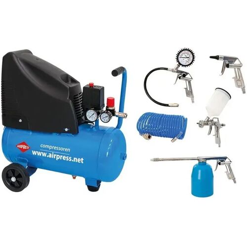 Airpress HLO 215-25 Compressor met 6-delige set 215 l/min 24 liter - 48140