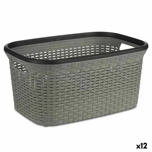 14978 Wasmand Grijs Plastic 36 L 36 x 25,5 x 53 cm (12 Stuks)