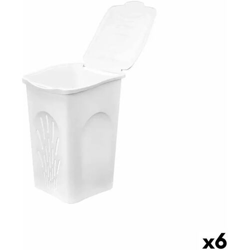 3899 Wasmand Stefanplast Wit Plastic 50 L 37 x 56 x 39 cm (6 Stuks)