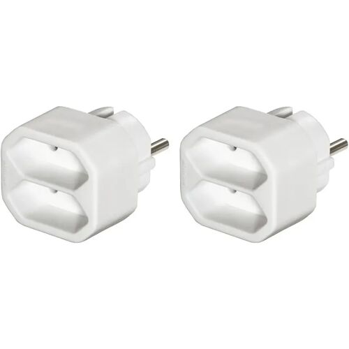 Hama Stopcontactadapter 2-voudig 2x Euro-stopcontact Dubbelpak Wit