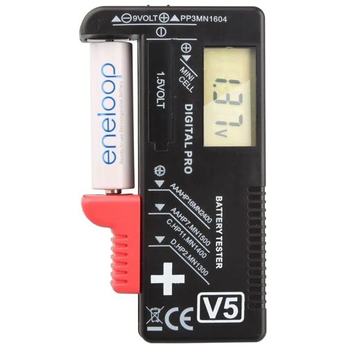 AccuCell De LCD oplaadbare batterij en batterijtester voor uw batterijen en oplaadbare batterijen AAA, AA, C,