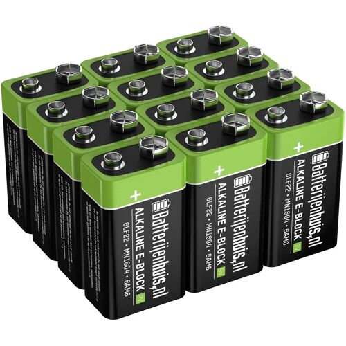 Batterijenhuis 9V Alkaline Batterijen 12x