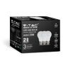 V-TAC VT-2113-N E27 LED Wit Lampen - RTL - GLS - 3PC Set - IP20 - 10.5W - 1055 Lumen - 3000K
