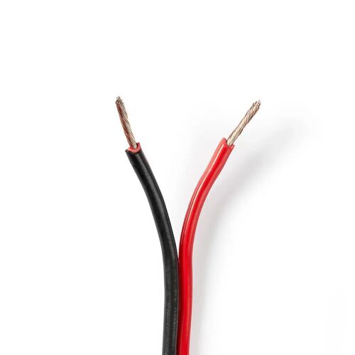 Speaker-Kabel 2x 1,50 mm2 100 m Folieverpakking Zwart/Rood Nedis