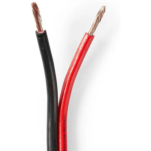 Speaker-Kabel 2x 2,50 mm2 100 m Folieverpakking Zwart/Rood Nedis