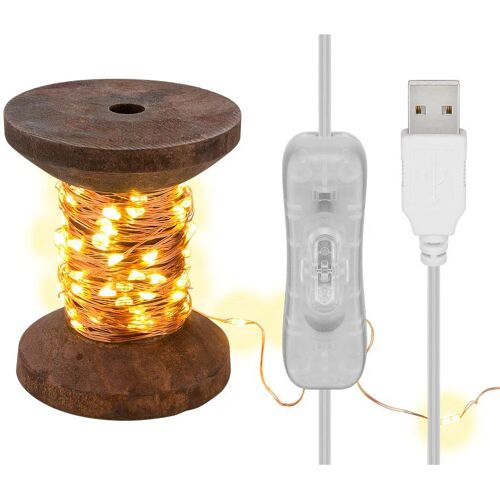 Goobay LED-lichtketting"spoel", klein - met USB-kabel 3 m, lichtketting 10 m met 100 micro-LED's in