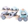 Jipy Houten Autotransporter Speelset Blauw/Paars