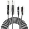 Stereo audiokabel 2x 6,35 mm male - 2x RCA male 1,5 m Grijs Nedis