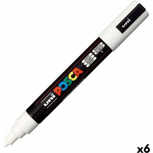 16778 Markeerstiften POSCA PC-5M Wit (6 Stuks)