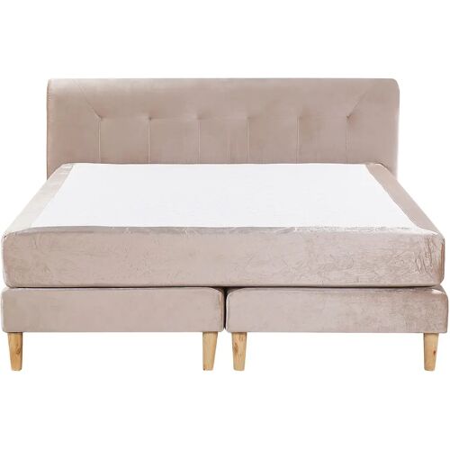 Beliani MARQUISE - Tweepersoons boxspring - Beige - 160 x 200 cm - Fluweel