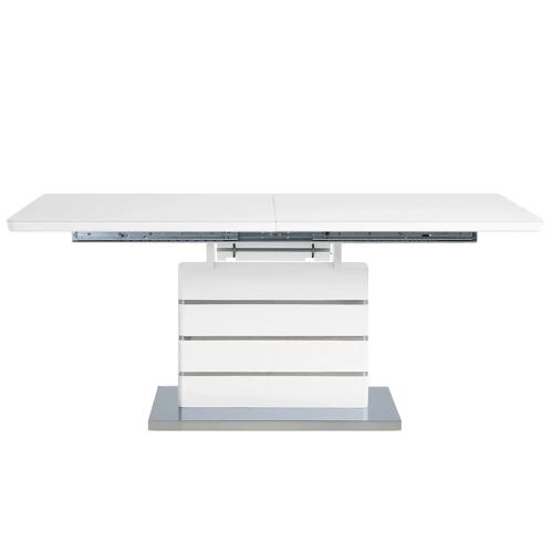 Beliani HAMLER - Uitschuifbare eettafel - Wit - 90 x 180/220 cm - MDF