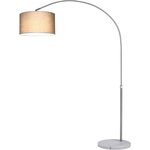 Deuba Booglamp, retro lamp, vloerlamp, Edelstaal, gebogen vloerlamp met lampenkap , verstelbaar