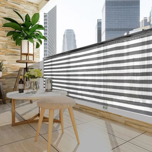 Deuba Balkon Privacy Scherm Grijs-Wit afm. 1x10m