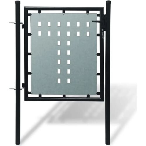 vidaXL Tuinpoort enkele deur zwart 100 x 150 cm