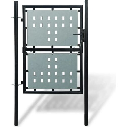 vidaXL Tuinpoort enkele deur zwart 100 x 200 cm