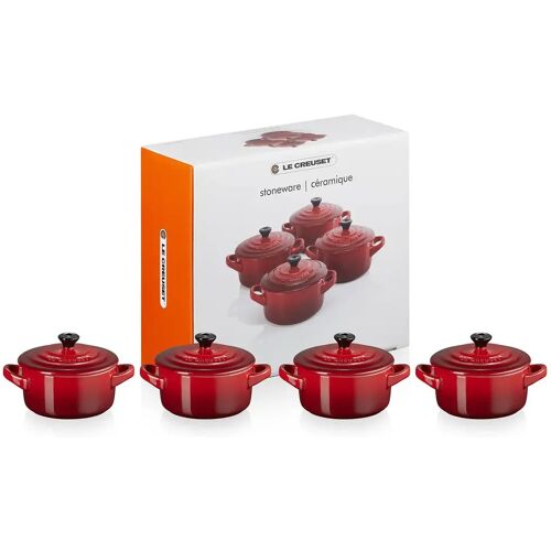 Le Creuset Mini-Braadpannen 4st.'Kersenrood'