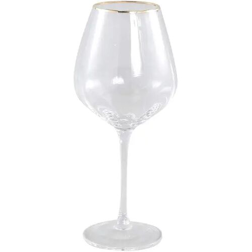 Sfeer voor jou PTMD Yina Witte Wijnglas - H22,5 xØ9 cm - Glas - Goud