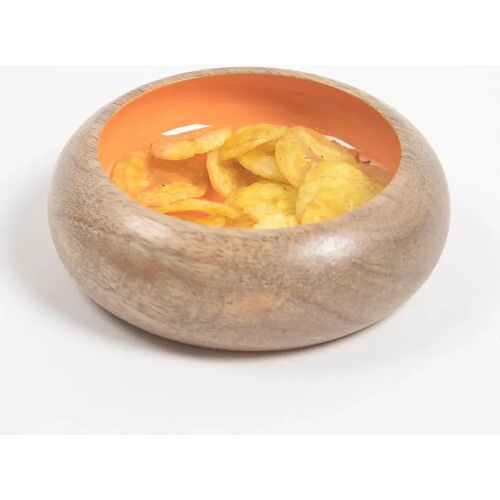 Aromaa Raw Enameled Mango Wood Snack Bowl