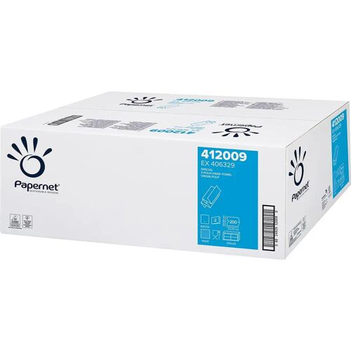 Papernet papieren handdoeken Z-vouw, 2-laags, 20x 200 vellen, wit