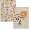 Happy Friday Tea towel (2 pc) Anatomy 70x50 cm Multicolor