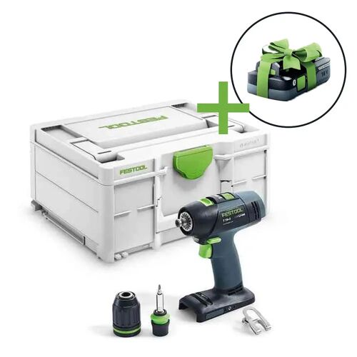 Festool T 18+3 Li Basic Accuschroefboormachine Promo + 4.0Ah accu 577051