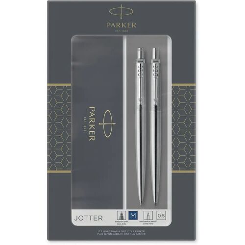 Parker Jotter giftbox duoset, balpen en vulpotlood, zilver CT