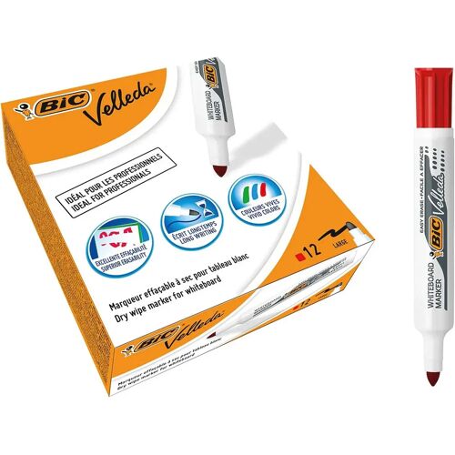 Bic whiteboardmarker Velleda 1711 rood 12 stuks