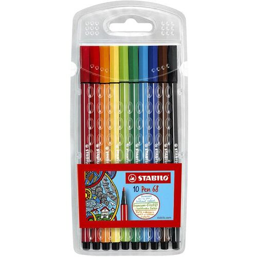 Stabilo pen 68 viltstiften etui 10 kleuren