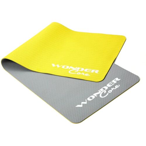 Wonder Core Yoga mat TPE 0,6 cm - Grijs/Groen - Fitnessmat - Fitnessaccessoire - groen / Content