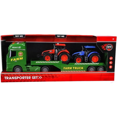 Rapid Wheels Autotransporter + 2 Tractoren + Licht en Geluid